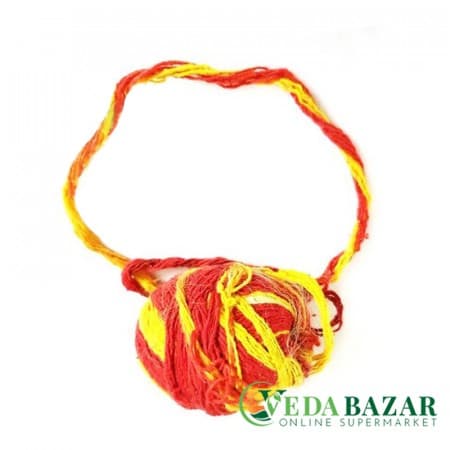 Нитка для завязки на руку после проведения ягьи (Rang Moolya String for Yagya), 1 шт, ВедаБазар (VedaBazar)