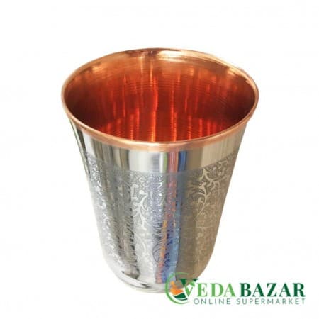 Медный стакан в стальном корпусе (Copper Glass in a steel case), 300мл, Ведабазар (Vedabazar) фото