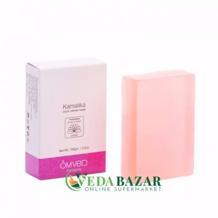 Натуральное мыло Камалика и Лотос (Kamalika Lotus Vetiver Soap), 100 гр, Омвед (OmVed) фото