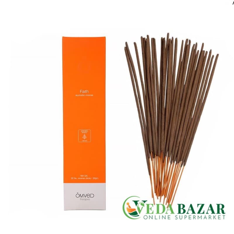 Аюрведические ароматические палочки для расслабления Фейт (Faith Ayurvedic Incense Sticks) 30 шт, Омвед (OmVed) фото