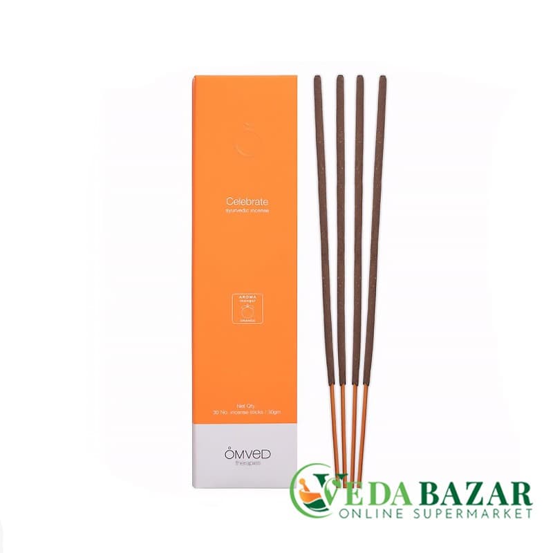 Аюрведические ароматические палочки от стресса Селебрейт (Celebrate Ayurvedic Incense Sticks), 30 шт, Омвед (OmVed) фото
