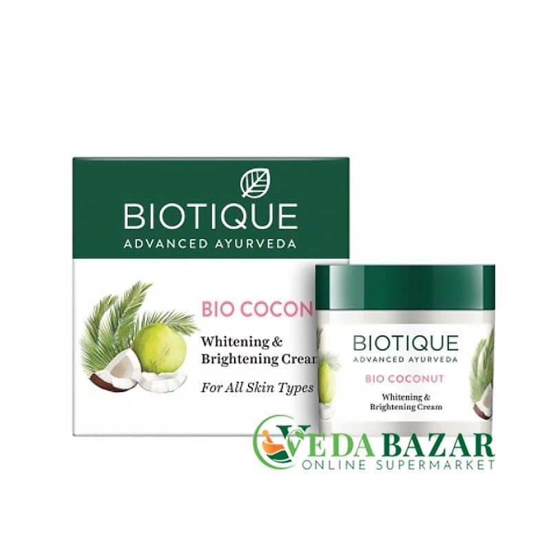 Био коконат, отбеливающий и освежающий крем, (Bio Coconut), 50 гр., Биотик (Biotique) фото