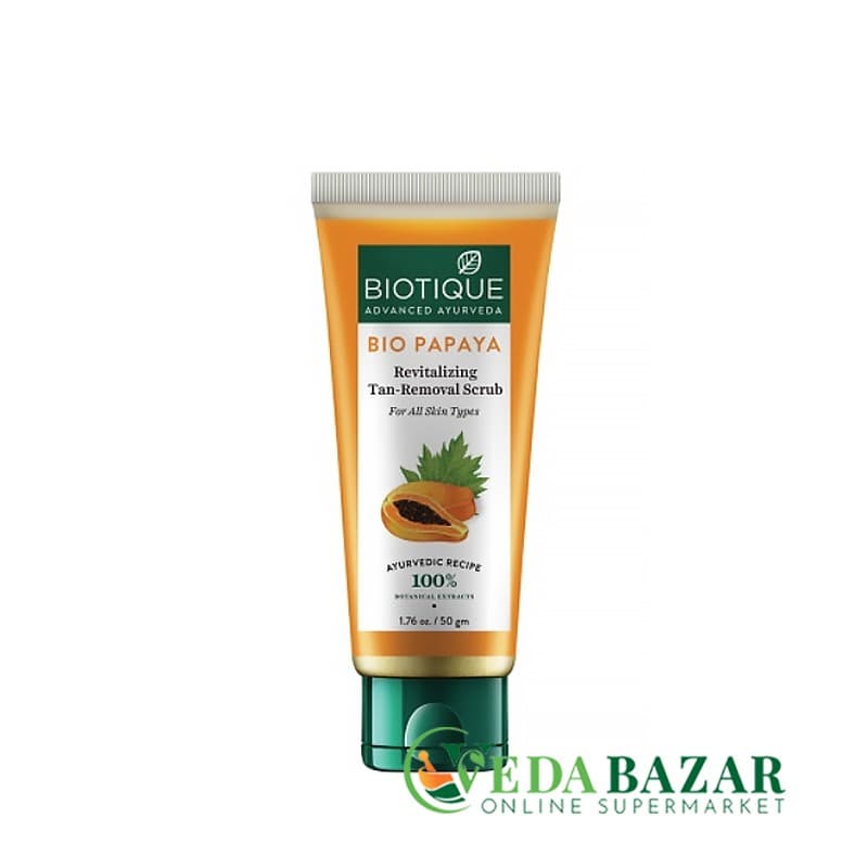 Био папайя, очищающий скраб (Bio Papaya Tan Removal Scrub), 50 гр, Биотик (Biotique) фото