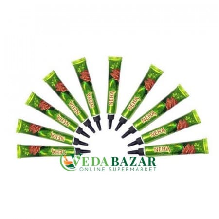 Татуировки мехенди из хны в тюбиках, темно-красные (Mehendi Tattoo Paste Tubes), 10 шт., Неха (Neha) фото