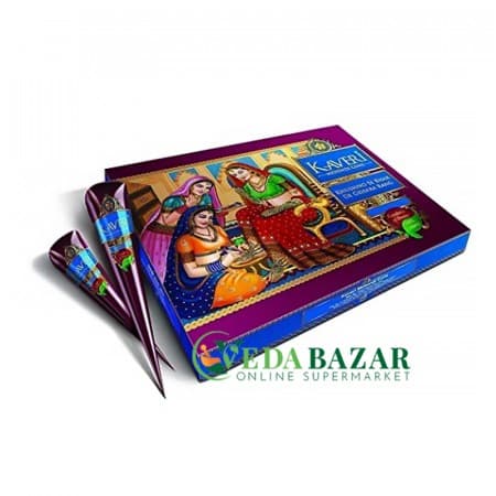 Кавери мехенди натуральная хна для ручного дизайна (Kaveri Mehandi Cone) 12 конусов, Кавери (Kaveri) фото