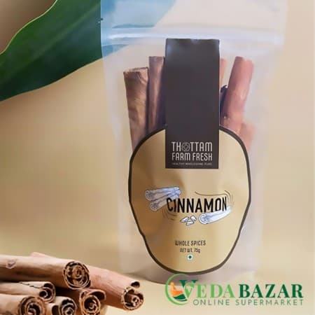 100% натуральная корица, (Cinnamon), 75 гр, Тоттам Фарм Фрэш (Thottam Farm Fresh) фото