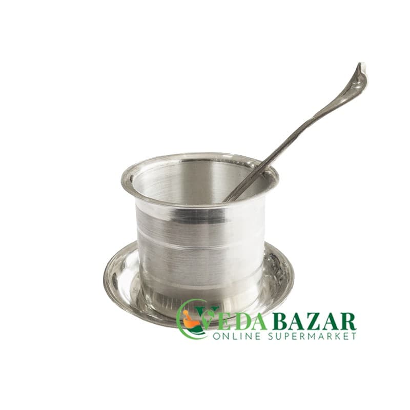 Панча-Патра для ачамана серебро (Pancha-patra for аchaman silver), 3 предмета, 90 гр, Вриндаван (Vrindavan) фото