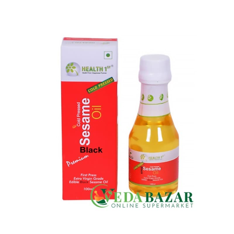 Масло Холодного Отжима Черного Кунжута (Cold Pressed Black Sesame Oil), 100 Мл, Хелтх 1 (Health 1st) фото