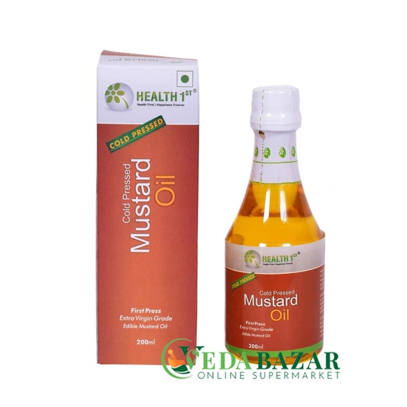 Масло Горчичное Холодного Отжима (Cold Pressed Mustard Oil), 200 Мл, Хелтх 1 (Health 1st) фото