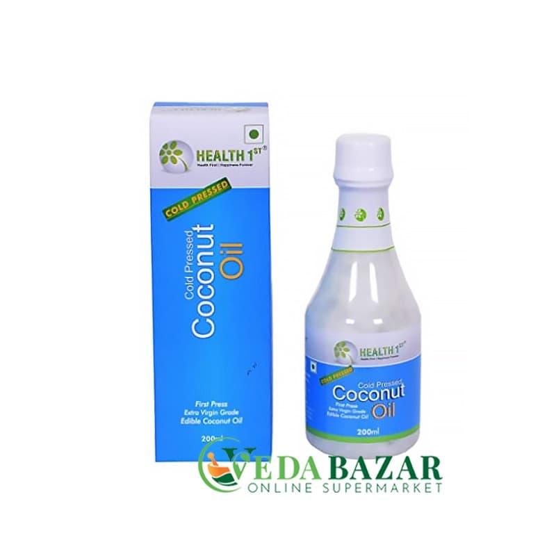 Масло Кокосовое Холодного Отжима (Cold Pressed Сoconut Oil), 200 Мл, Хелтх 1 (Health 1st) фото