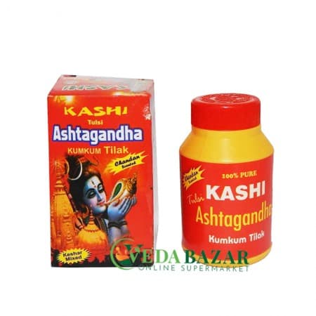 Натуральный Порошок Чанданы Аштагандха Кумкум Тилак (Ashtagandha Kumkum Tilak), 125 Гр, Индия (India) фото