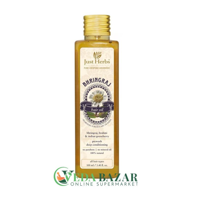 Масло для волос Бринградж  (Нair Оil Bhringraj ), 100 мл, Джаст Хербс (Just Herbs) фото