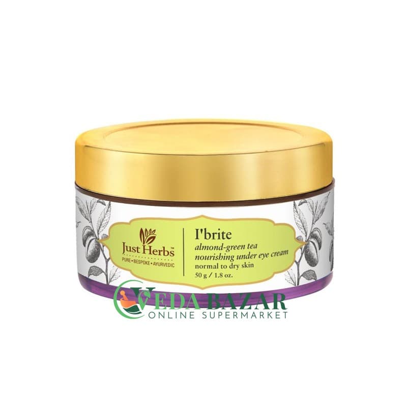 Питательный Крем "Айбрайт" (Nutritious cream "I'Brite"), с Миндалем и Зеленым Чаем, 50 Гр, Джаст Хербс (Just Herbs) фото