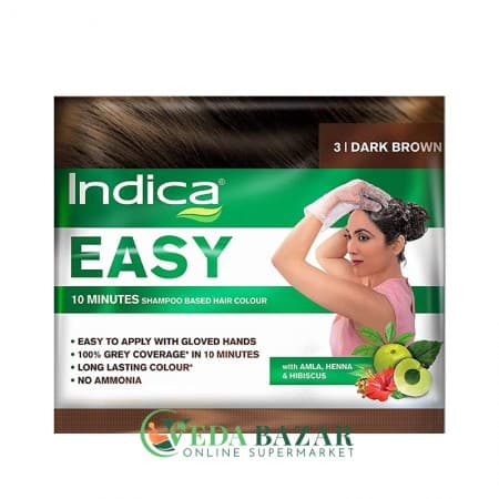 Темно-Коричневая Краска для Волос (Hair Colour Dark Brown), 25 Мл, Индика Изи (Indica Easy) фото