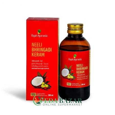 Масло для Роста Волос Нили Брингади Керам (Neeli Bhringadi Keram), 200 Мл, Раджах Аюрведа (Rajah Ayurveda) фото