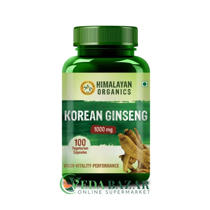 Корейский Красный Женьшень для Повышения Энергии (Korean Red Ginseng), 100 Капсул, Хималаян Органикс (Himalayan Organics) фото