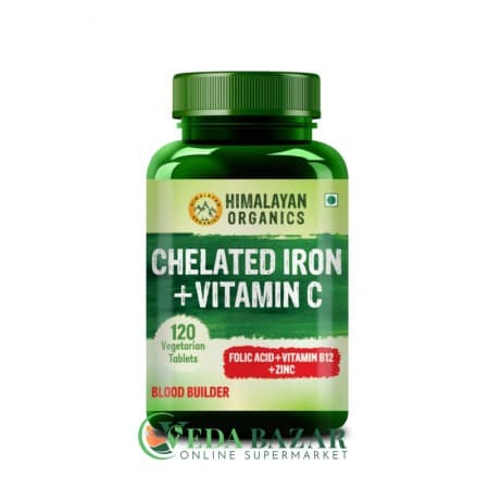 ХЕЛАТ ЖЕЛЕЗА (Chelated Iron), С ВИТАМИНОМ С, 120 ТАБЛЕТОК, Гималайская Органика (Himalayan Organics) фото
