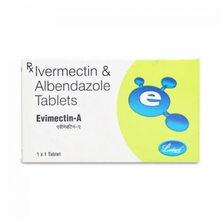 Evimectin (ivermectin+albendazole), antiparasitic agent, 12 mg + 400 mg, 30 tablets, Leeford