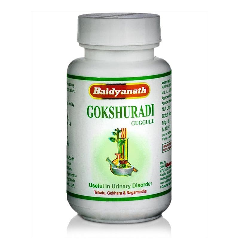 Средство для Здоровья Почек Гокшуради Гуггулу (Gokshuradi Guggulu), 80 Таб, Байдианат (Baidyanath) фото