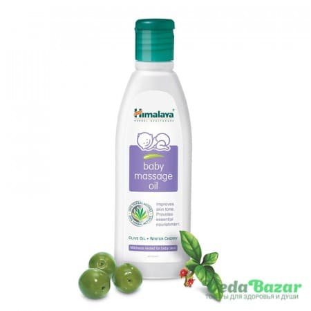 Детское массажное масло Олива и Зимняя Вишня, 100 мл, Хималая (Himalaya) фото