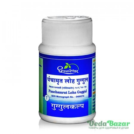 Панчамрут Лоха Гуггул (Panchamrut Loha Guggul) лечение нервной системы, 60 таб, Дхутапапешвар (Dhootapapeshwar) фото