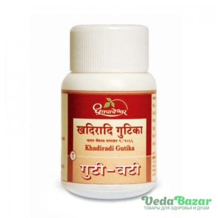Кхадирад Гутика (Khadiradi Gutika) при кашле и стоматологических инфекций,, 25 таб, Дхутапапешвар (Dhootapapeshwar) фото