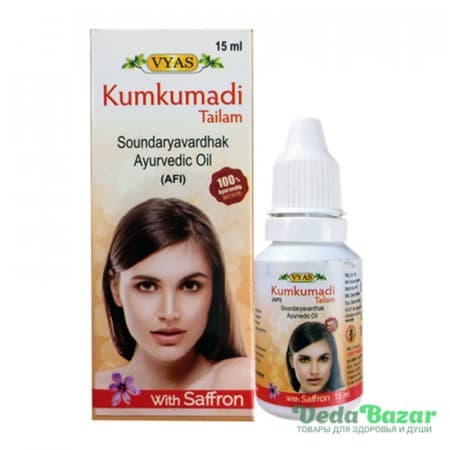 Омолаживающее Масло Кумкумади Тайлам (Kumkumadi Tailam), 12 Мл, Вьяс (Vyas) фото