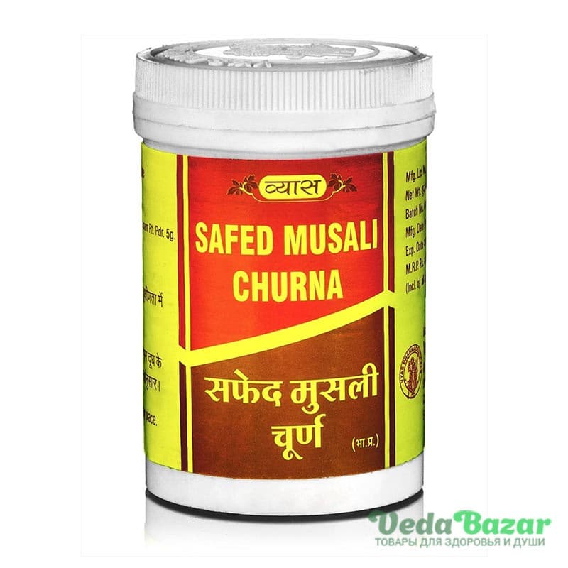 Сафед Мусали Чурна (Safed Musali Churna) натуральный афродизиак, 100 гр, Вьяс (Vyas) фото