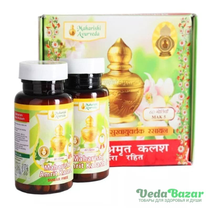 Аюрведический комплекс Амрит Калаш (Amrit Kalash) без сахара, 60 таб + 60 гр, Махариши Аюрведа (Maharishi Ayurveda) фото