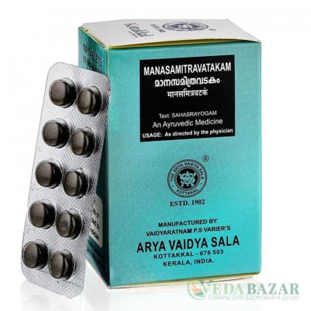 Препарат для Улучшения Мозговой Активности Манасамитра Ватакам (Manasamitravatakam), 100 Таб, Коттаккал (Kottakkal) фото