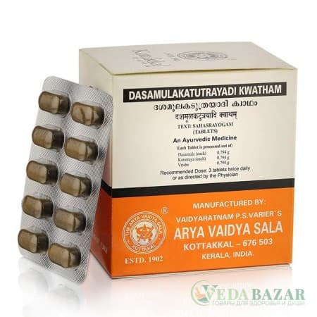 Дашамулакатутраяди Кватхам (Dasamulakatutrayadi Kwatham) лечение респираторных заболеваний, 100 таб, Коттаккал (Kottakkal) фото