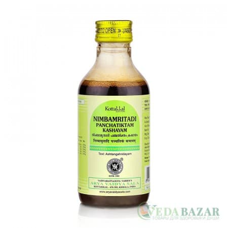 Нимбамритади Панчатиктам Кашаям (Nimbamritadi Panchatiktam Kashayam) противовирусное средство, 200 мл, Коттаккал (Kottakkal) фото