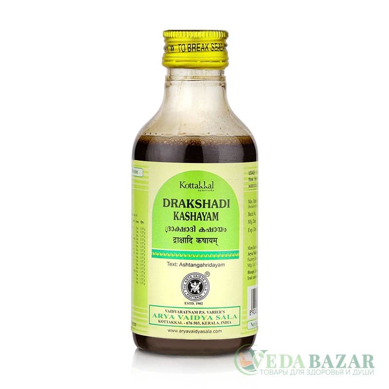 Дракшади Кашаям (Drakshadi Kashayam) для лечения нервной системы, 200 мл, Коттаккал (Kottakkal) фото