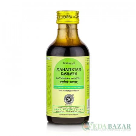 Махатиктам Кашаям (Mahatiktam Kashayam) лечение кожных заболеваний, баланс питта-доши, 200 мл, Коттаккал (Kottakkal) фото