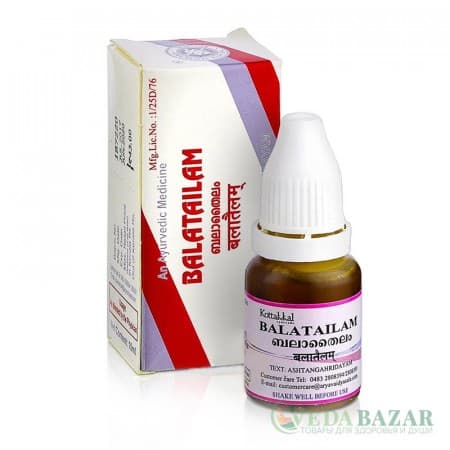 Бала Тайлам (Balatailam) лечебное общеукрепляющее масло широкого спектра действия, 10 мл, Коттаккал (Kottakkal) фото