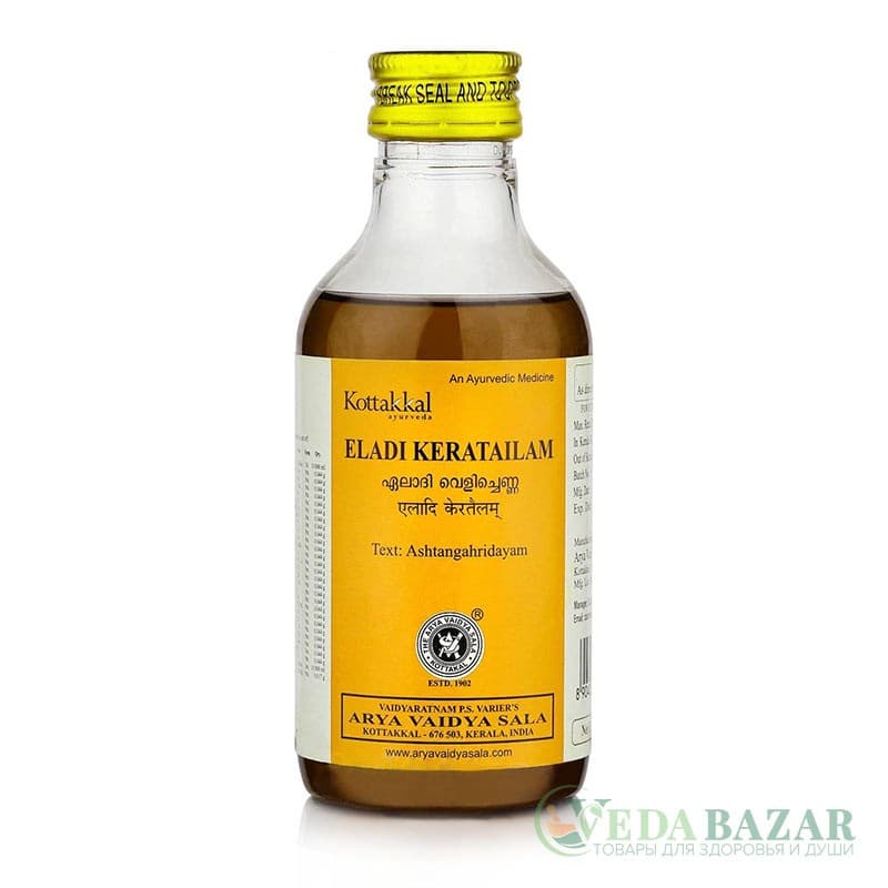 Элади Кера Тайлам (Eladi Kera Tailam) масло для лечения кожных заболеваний и полости рта, 200 мл, Коттаккал (Kottakkal) фото